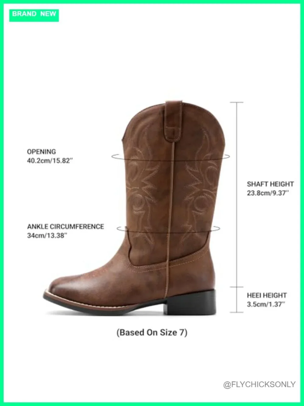 Dream Pairs Women's Western Embroidered Cowboy Boots Square Toe Mid Calf Chunky